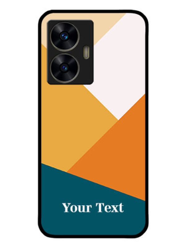 Custom Narzo N55 Personalized Glass Phone Case - Stacked Multi-colour Design