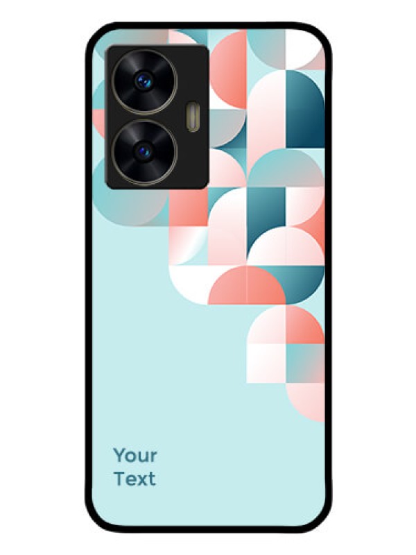 Custom Narzo N55 Custom Glass Phone Case - Stylish Semi-circle Pattern Design