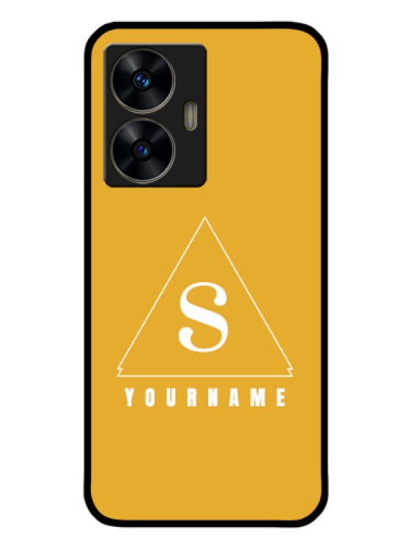 Custom Narzo N55 Personalized Glass Phone Case - simple triangle Design