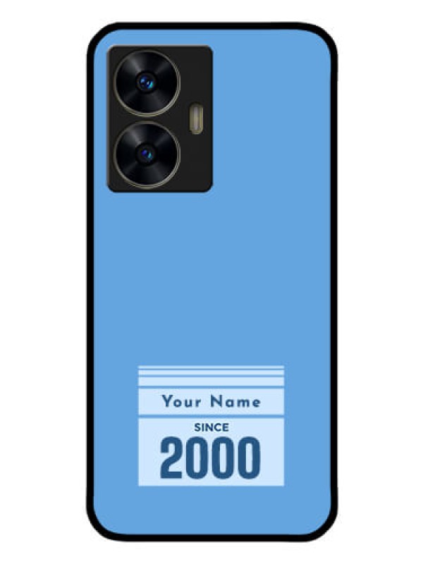 Custom Narzo N55 Custom Glass Mobile Case - Custom Year of birth Design