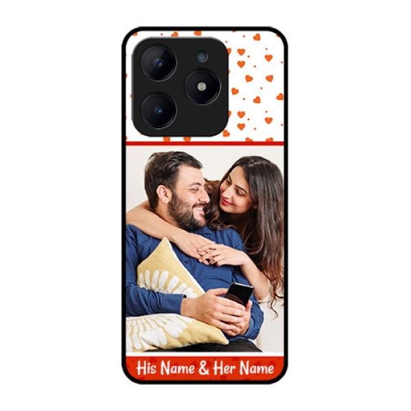 Realme Narzo N63 Custom Glass Phone CaseOrange Love Symbol Design