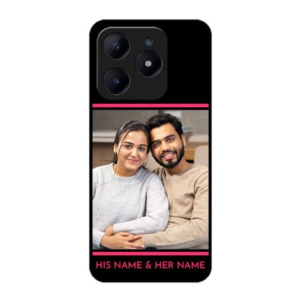 Realme Narzo N63 Custom Glass Phone CaseWith Add Text Design
