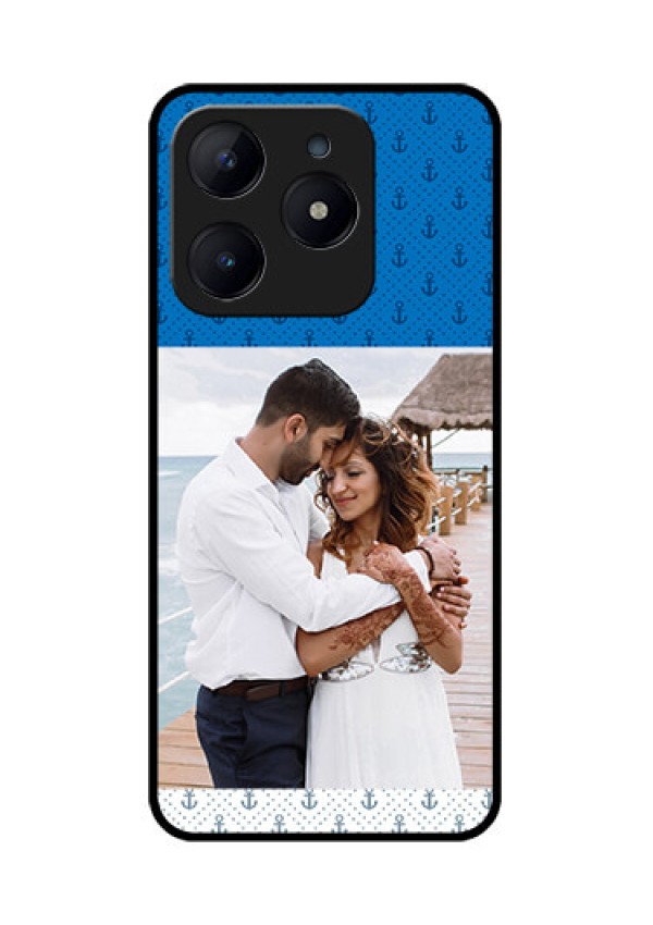 Realme Narzo N63 Custom Glass Phone CaseBlue Anchors Design