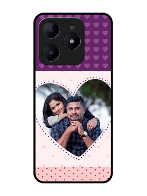 Custom Realme Narzo N63 Custom Glass Phone CaseViolet Love Dots Design