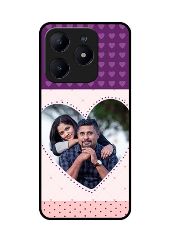Realme Narzo N63 Custom Glass Phone CaseViolet Love Dots Design