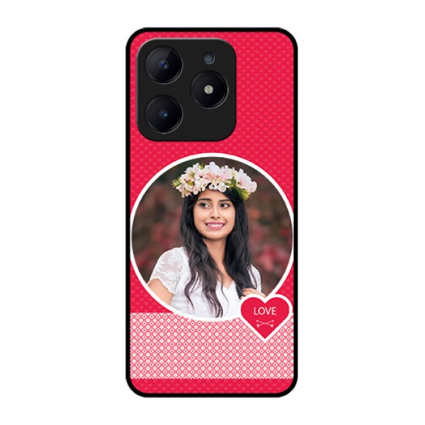 Realme Narzo N63 Custom Glass Phone CasePink Color Pattern Design