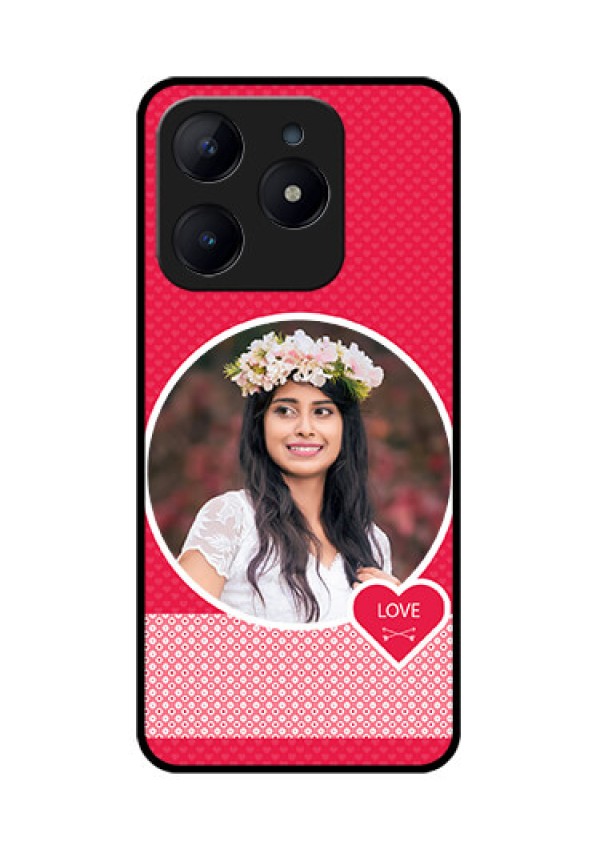 Realme Narzo N63 Custom Glass Phone CasePink Color Pattern Design