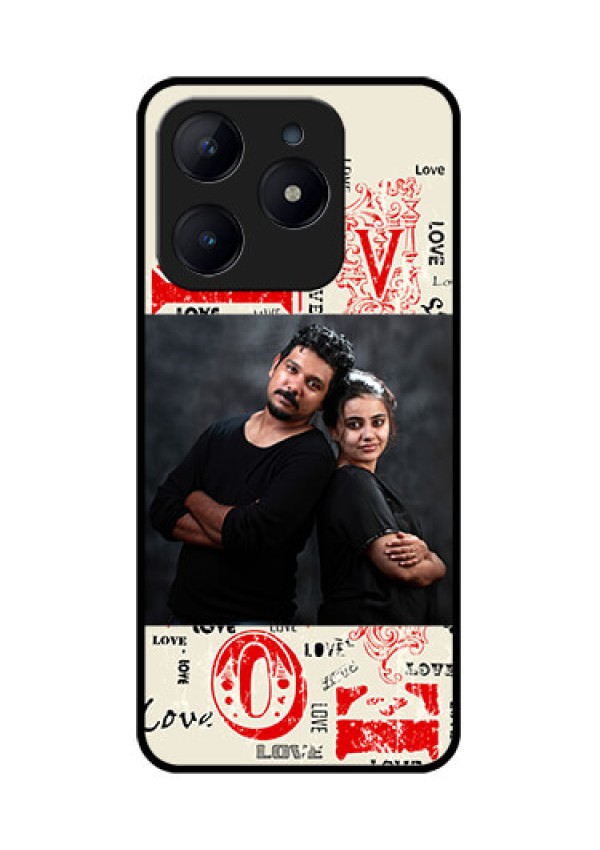 Realme Narzo N63 Custom Glass Phone CaseTrendy Love Design Case