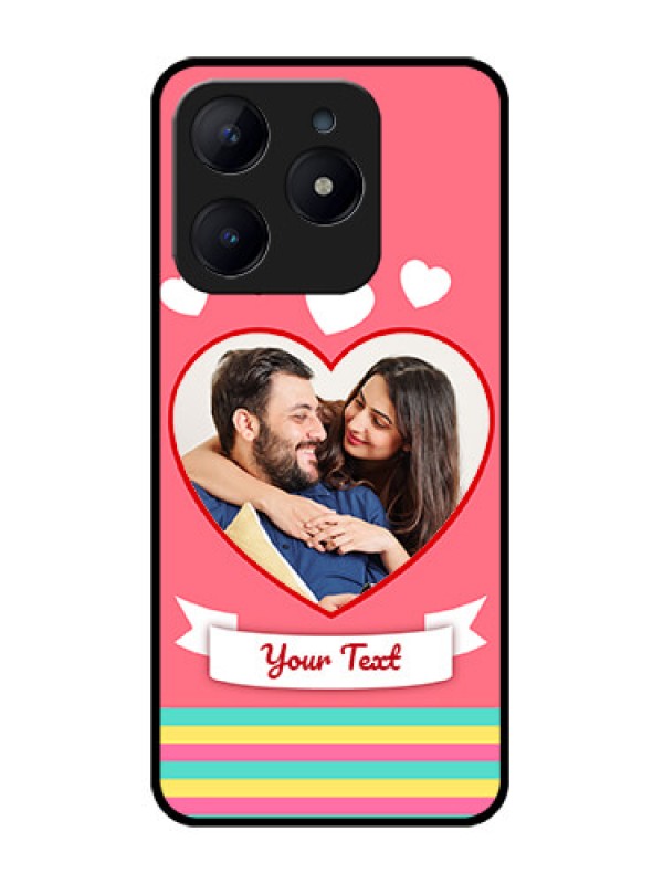 Custom Realme Narzo N63 Custom Glass Phone CaseLove Shapes Doodle Design