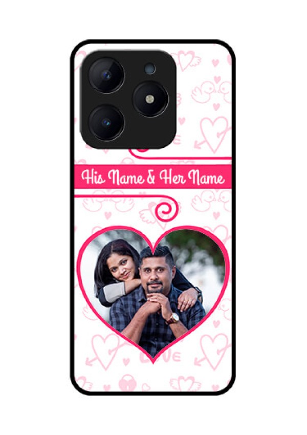 Realme Narzo N63 Custom Glass Phone CaseHeart Shape Love Design
