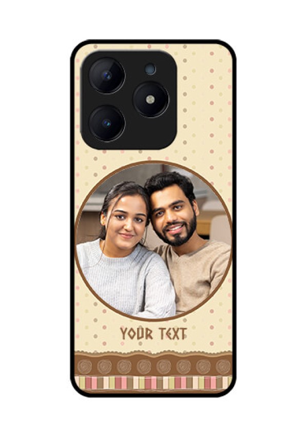 Realme Narzo N63 Custom Glass Phone CaseBrown Dotted Mobile Case Design