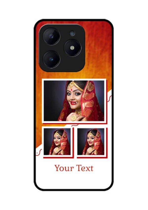 Realme Narzo N63 Custom Glass Phone CaseWedding Memories Design