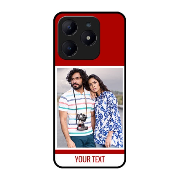 Realme Narzo N63 Custom Glass Phone CaseRed Color Design Realme Narzo N63 Custom Glass Phone CaseRed Color Design
