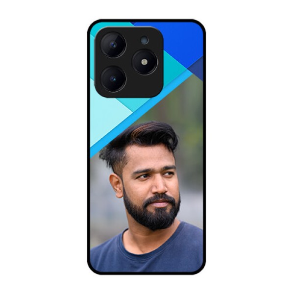 Realme Narzo N63 Custom Glass Phone CaseBlue Pattern Design