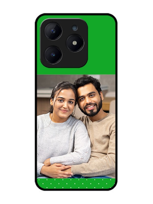 Custom Realme Narzo N63 Custom Glass Phone CaseGreen Pattern Design