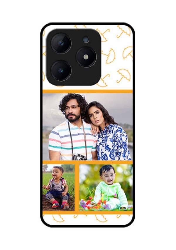 Realme Narzo N63 Custom Glass Phone CaseYellow Pattern Design
