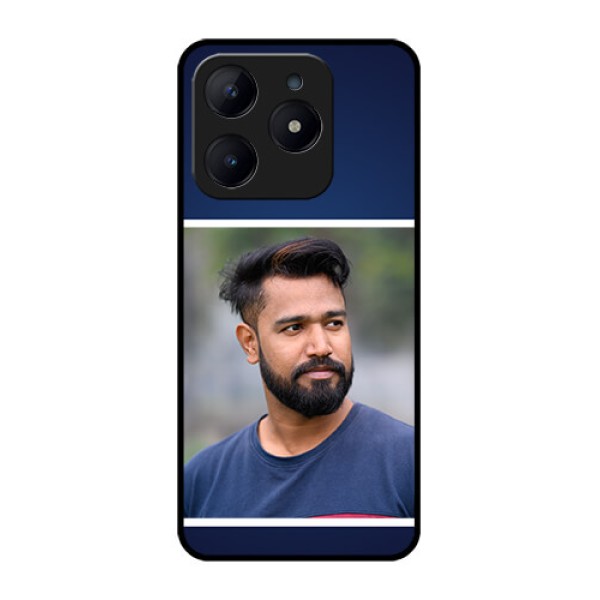 Realme Narzo N63 Custom Glass Phone CaseSimple Royal Blue Design Realme Narzo N63 Custom Glass Phone CaseSimple Royal Blue Design