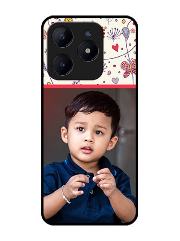 Custom Realme Narzo N63 Custom Glass Phone CasePremium Floral Design