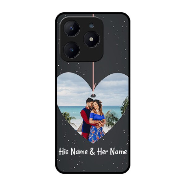 Realme Narzo N63 Custom Glass Phone CaseHanging Heart Design