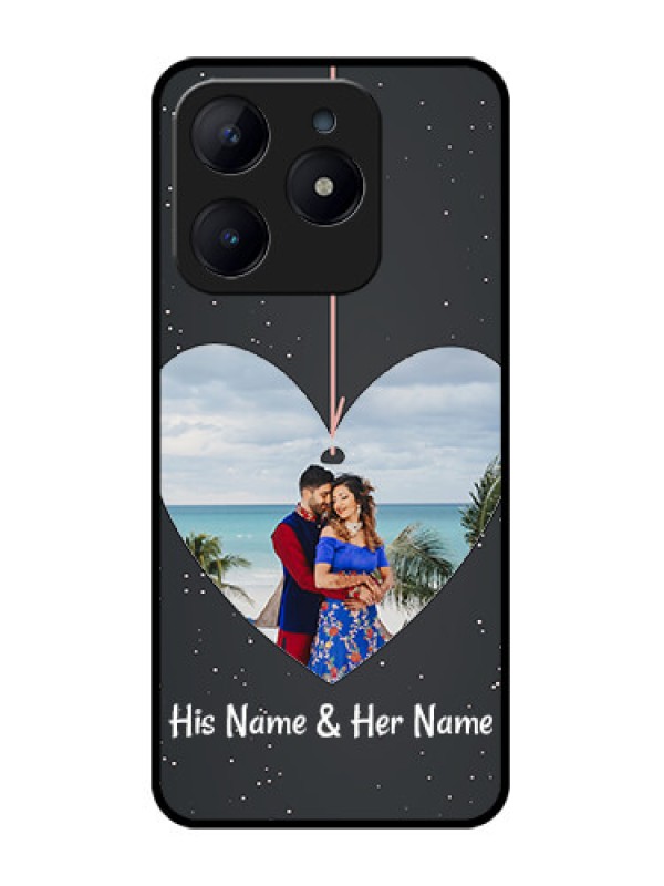 Custom Realme Narzo N63 Custom Glass Phone CaseHanging Heart Design