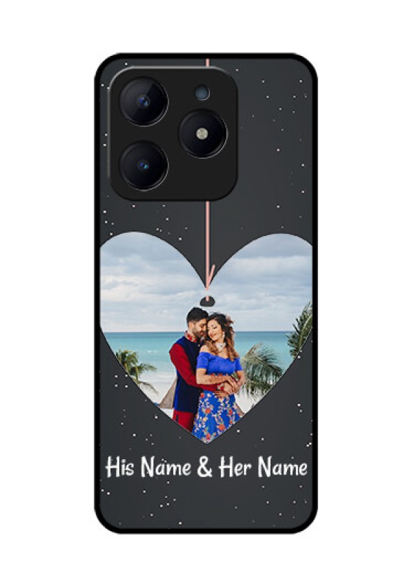 Realme Narzo N63 Custom Glass Phone CaseHanging Heart Design