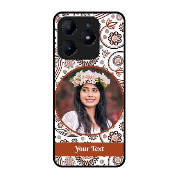 Realme Narzo N63 Custom Glass Phone CaseAbstract Flower Design