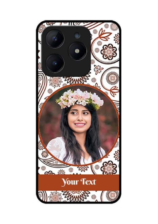 Realme Narzo N63 Custom Glass Phone CaseAbstract Flower Design