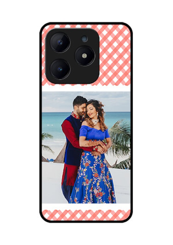 Realme Narzo N63 Custom Glass Phone CasePink Pattern Design