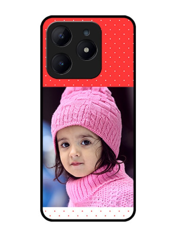 Custom Realme Narzo N63 Custom Glass Phone CaseRed Pattern Design