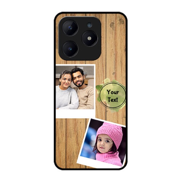 Realme Narzo N63 Custom Glass Phone CaseWooden Texture Design