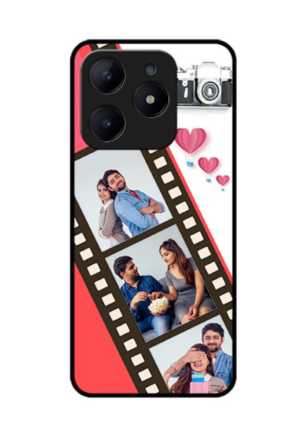 Realme Narzo N63 Custom Glass Phone Case3 Image Holder With Film Reel