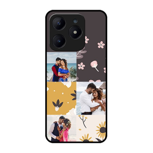 Realme Narzo N63 Custom Glass Phone Case3 Images With Floral Design Realme Narzo N63 Custom Glass Phone Case3 Images With Floral Design