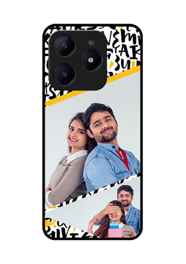 Realme Narzo N63 Custom Glass Phone CaseLetters Pattern Design