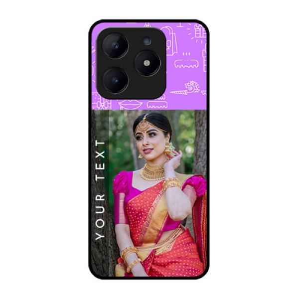 Realme Narzo N63 Custom Glass Phone CaseBirthday Icons Design