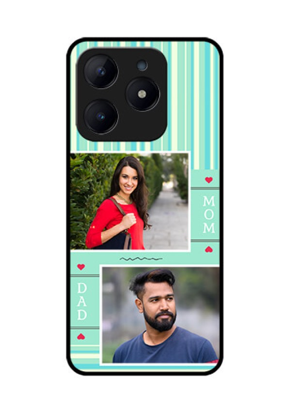 Realme Narzo N63 Custom Glass Phone CaseMom and Dad Pic Design