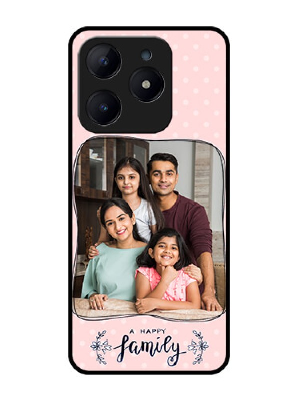 Custom Realme Narzo N63 Custom Glass Phone CaseFamily With Dots Design