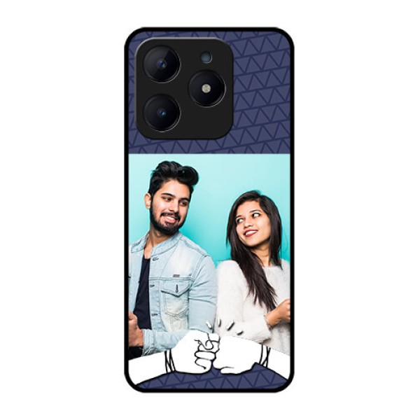 Realme Narzo N63 Custom Glass Phone CaseWith Best Friends Design Realme Narzo N63 Custom Glass Phone CaseWith Best Friends Design
