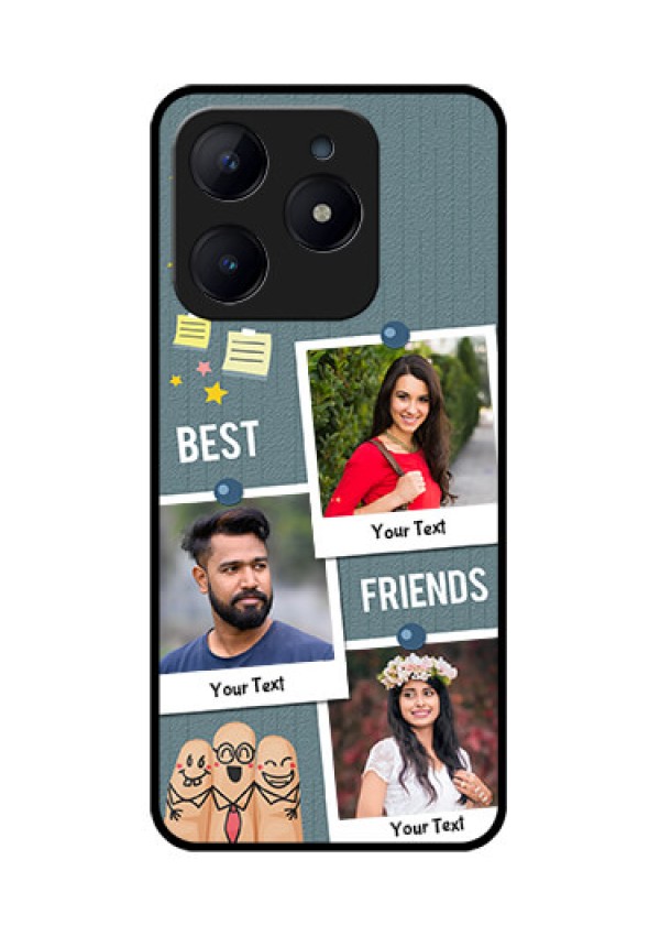 Realme Narzo N63 Custom Glass Phone CaseSticky Frames And Friendship Design