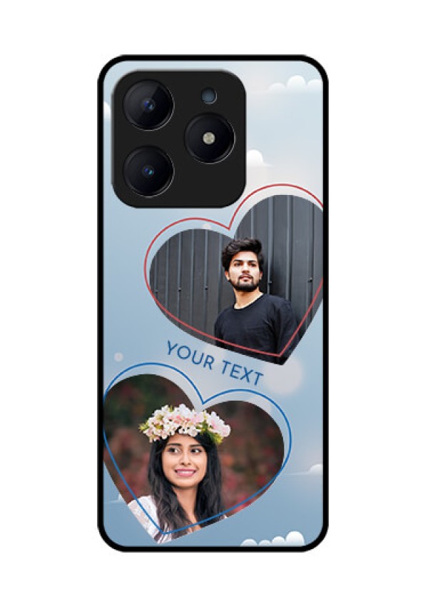 Realme Narzo N63 Custom Glass Phone CaseBlue Color Couple Design