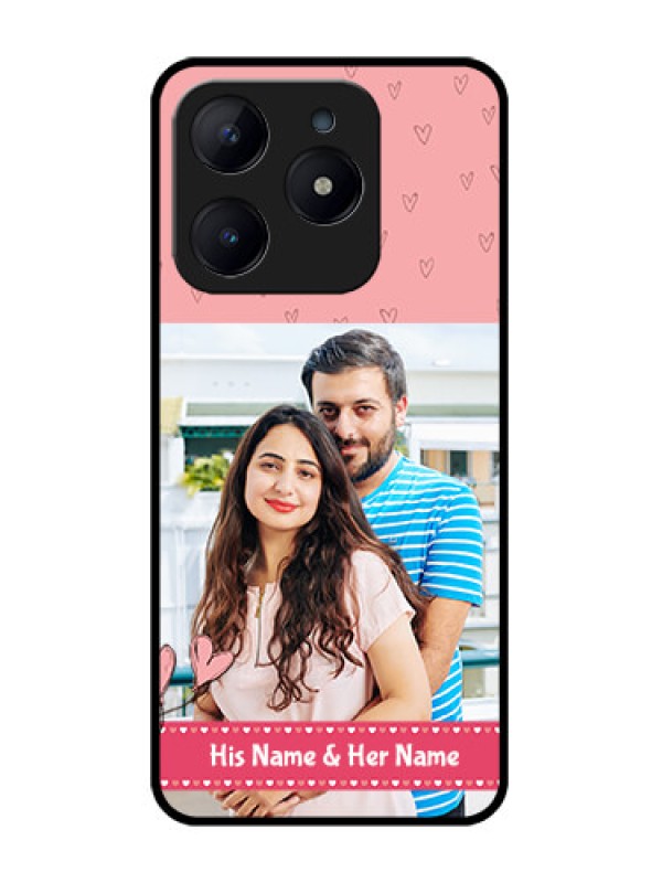 Custom Realme Narzo N63 Custom Glass Phone CaseLove Design Peach Color