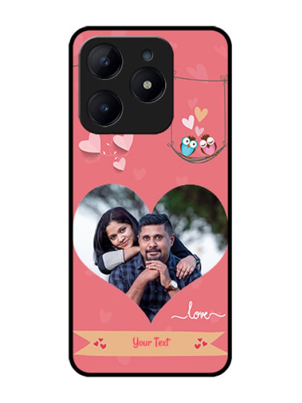 Custom Realme Narzo N63 Custom Glass Phone CasePeach Color Love Design