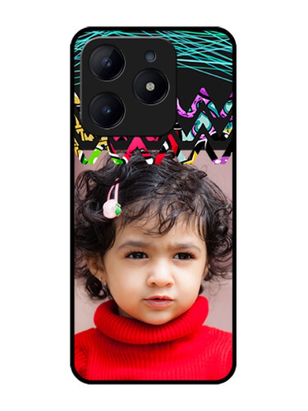 Custom Realme Narzo N63 Custom Glass Phone CaseNeon Abstract Design