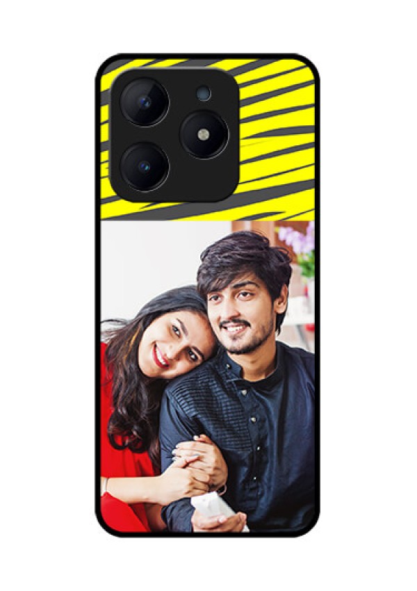 Realme Narzo N63 Custom Glass Phone CaseYellow Abstract Design