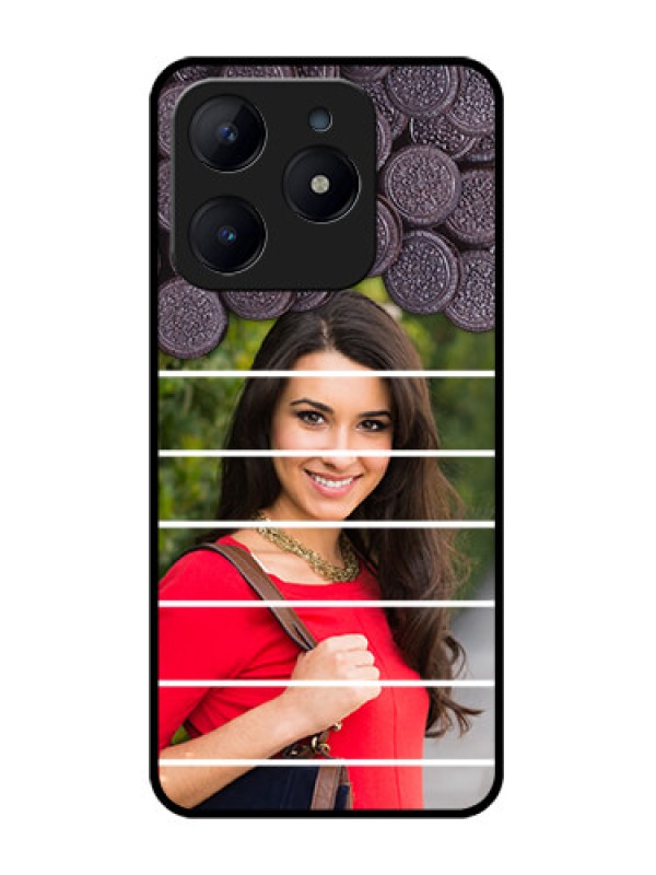 Custom Realme Narzo N63 Custom Glass Phone CaseWith Oreo Biscuit Design