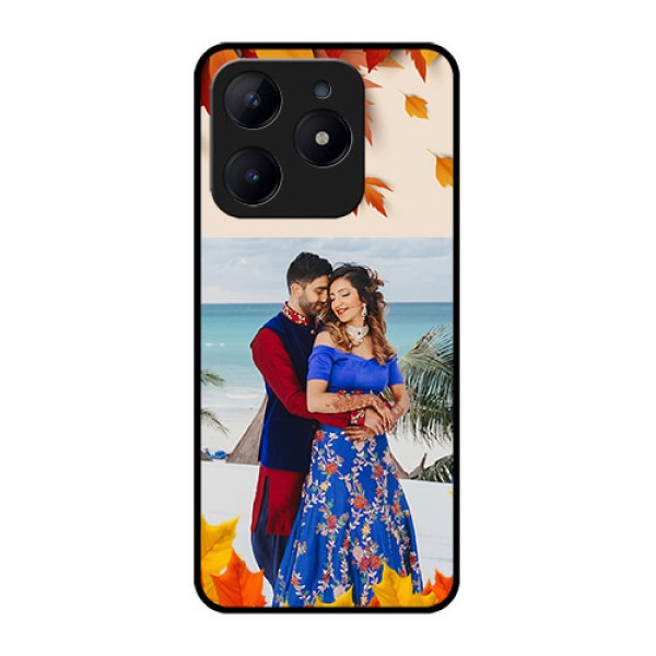 Realme Narzo N63 Custom Glass Phone CaseAutumn Maple Leaves Design