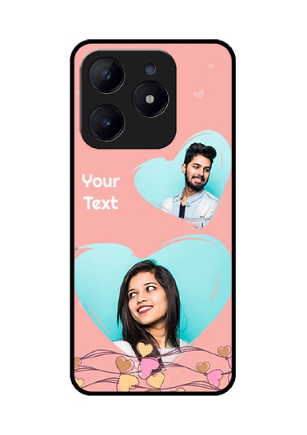 Realme Narzo N63 Custom Glass Phone CaseLove Doodle Design