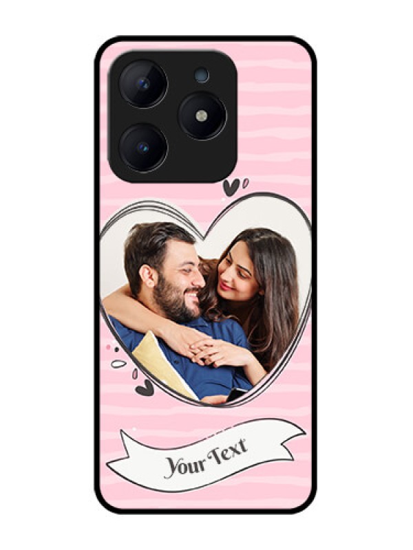 Custom Realme Narzo N63 Custom Glass Phone CaseVintage Heart Design