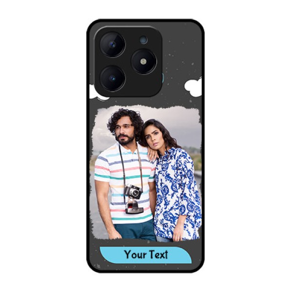 Realme Narzo N63 Custom Glass Phone CaseSplashes With Love Doodles Design Realme Narzo N63 Custom Glass Phone CaseSplashes With Love Doodles Design