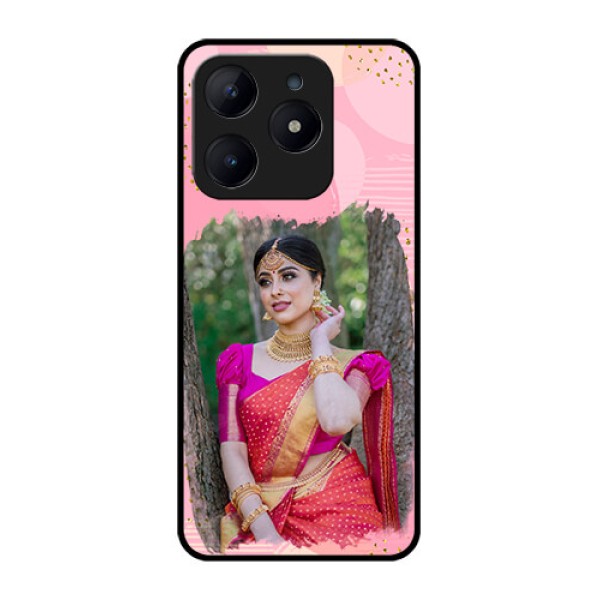 Realme Narzo N63 Custom Glass Phone CaseGold Glitter Splash Design Realme Narzo N63 Custom Glass Phone CaseGold Glitter Splash Design