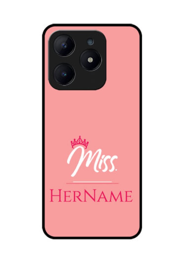 Realme Narzo N63 Custom Glass Phone CaseMrs With Name Design